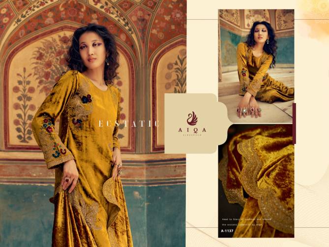 Sastra By Aiqa Winter Wear Fancy Work Velvet Salwar Kameez Wholesale Online